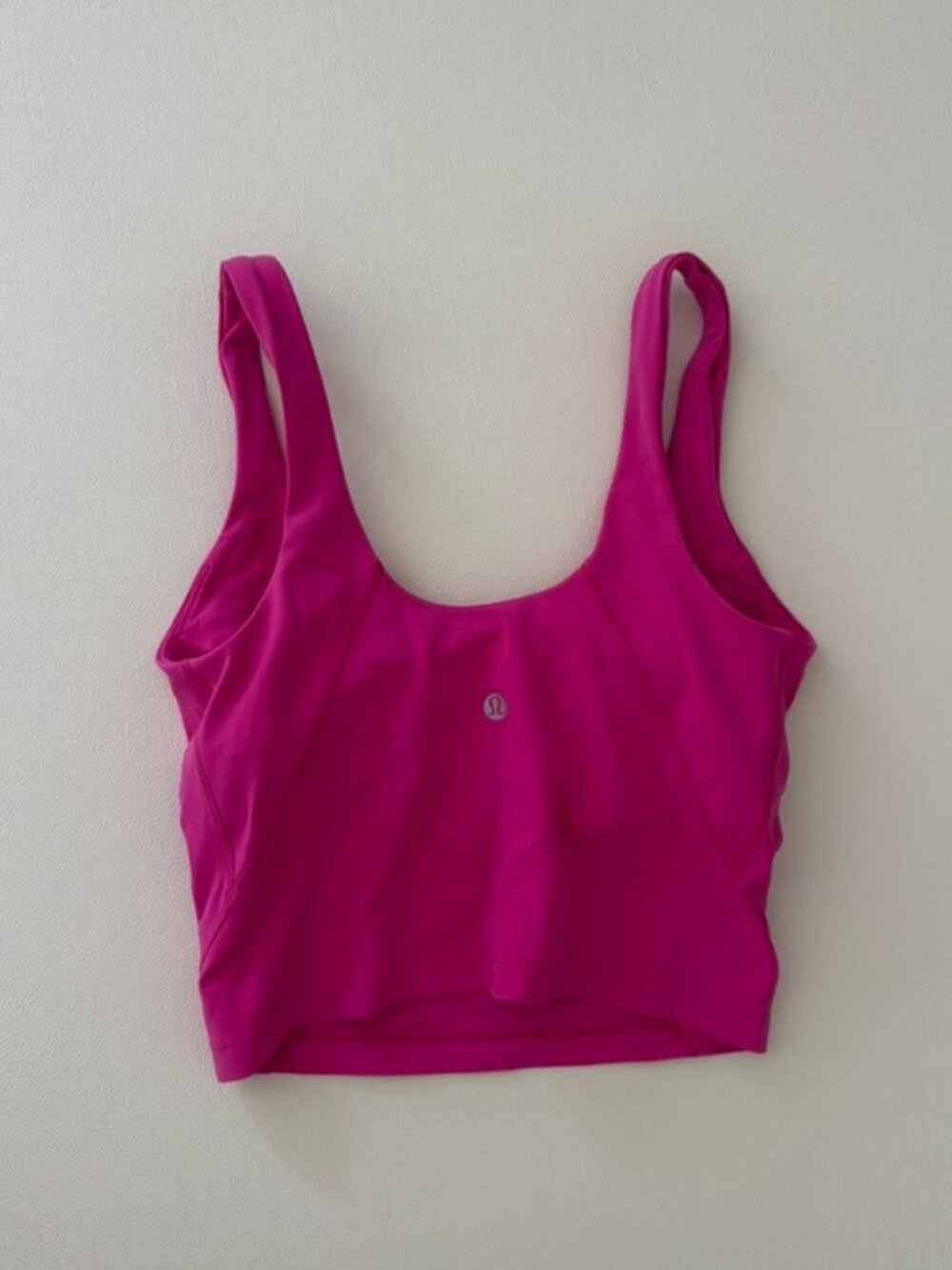 Lululemon Hot Pink Cropped Tank Top Built-In Bra Size 6
